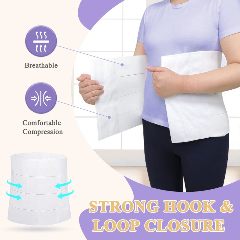 Zelen Abdominal Binder After Surgery Belly Binder Post Hysterectomy Belly Band Bariatric Abdominal Belt Tummy Tuck Stomach Binder for Women and Men 4 Panel Post Surgery Compression Wrap - Image 4